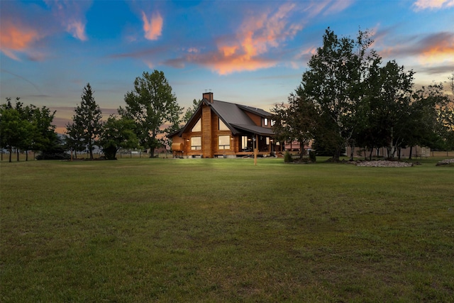 487 Hudson Ln, Victor, MT 59875 - yard at dusk with a lawn