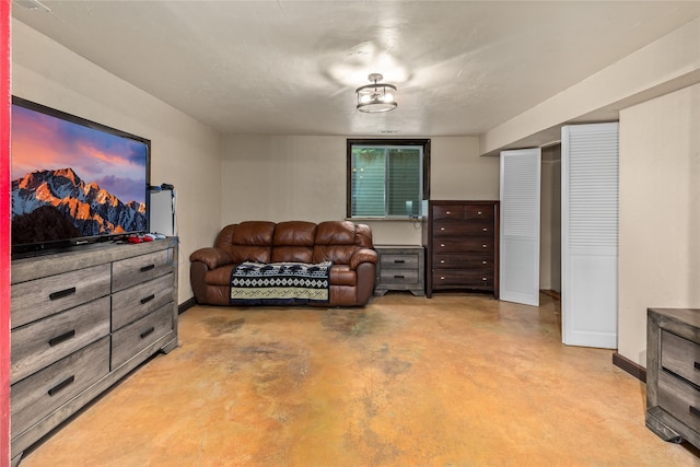 20245 Swan View Rd, Rollins, MT 59931 - living area with finished concrete floors and baseboards