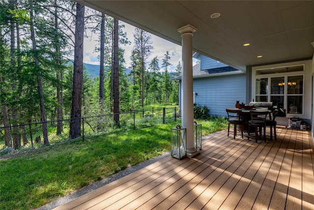 20245 Swan View Rd, Rollins, MT 59931 - deck featuring outdoor dining area