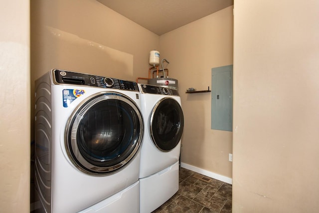 618 W Adams St, Three Forks, MT 59752 - washroom with electric panel and washer and dryer