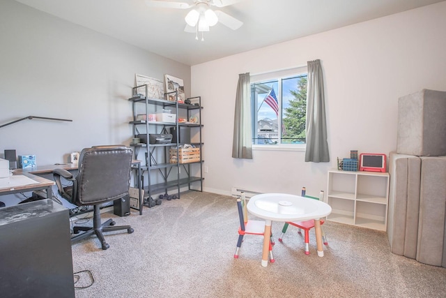 205 Kolczak Ln, Townsend, MT 59644 - home office featuring ceiling fan and carpet flooring
