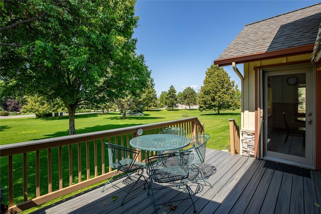 103 Crescent Lndg, Polson, MT 59860 - deck with a lawn and outdoor dining area