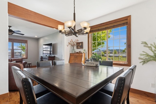 101 Heavens Peak Dr, Kalispell, MT 59901 - dining room with a chandelier, light wood-style floors, and recessed lighting
