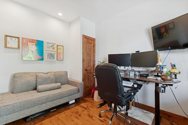 101 Heavens Peak Dr, Kalispell, MT 59901 - office space featuring wood finished floors and recessed lighting