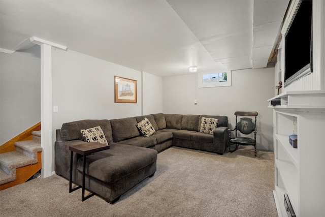 546 Woodworth Ave, Missoula, MT 59801 - living room featuring light carpet and stairs