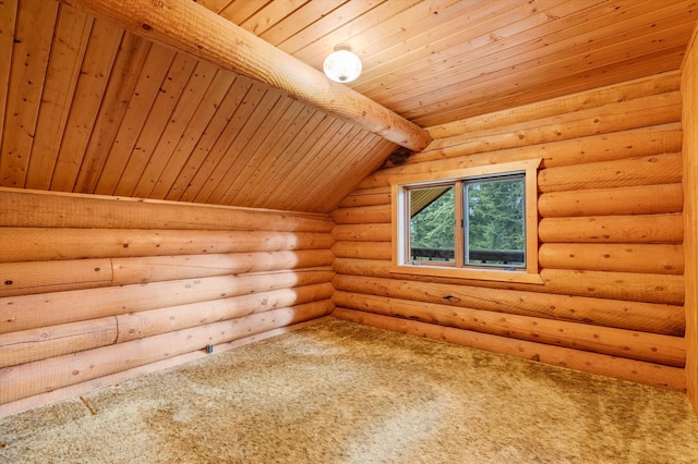 581 Timber Trl, Stevensville, MT 59870 - bonus room with wooden ceiling, carpet, and log walls