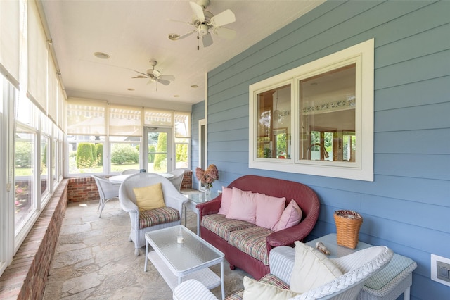 286 Arbour Dr W, Kalispell, MT 59901 - sunroom / solarium with ceiling fan and outdoor lounge area