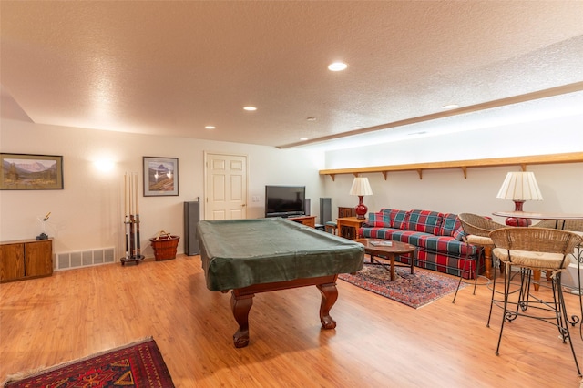 286 Arbour Dr W, Kalispell, MT 59901 - rec room with a textured ceiling, wood finished floors, pool table, and recessed lighting