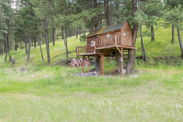 9995 Obrien Creek Rd, Missoula, MT 59804 - view of yard featuring a deck