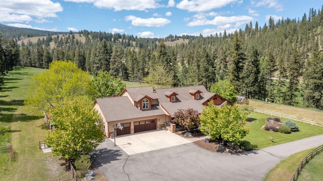 9995 Obrien Creek Rd, Missoula, MT 59804 - view from above of property with a heavily wooded area