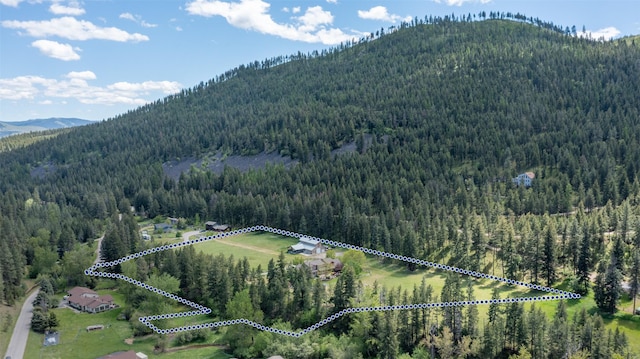 9995 Obrien Creek Rd, Missoula, MT 59804 - drone / aerial view of a forest and a mountain backdrop