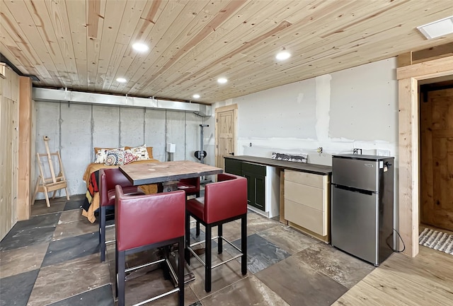 8 Montana Way, Ennis, MT 59729 - kitchen with freestanding refrigerator and recessed lighting