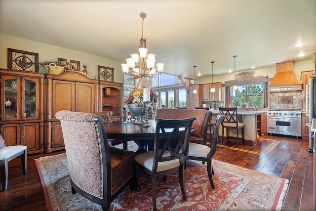 3 Antelope Ct, Clancy, MT 59634 - dining room featuring plenty of natural light, dark wood-type flooring, and a chandelier