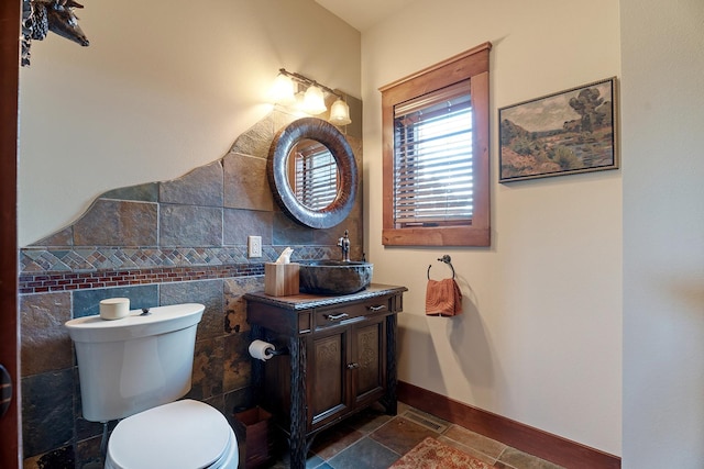 3 Antelope Ct, Clancy, MT 59634 - bathroom with vanity, tile walls, and stone finish floors