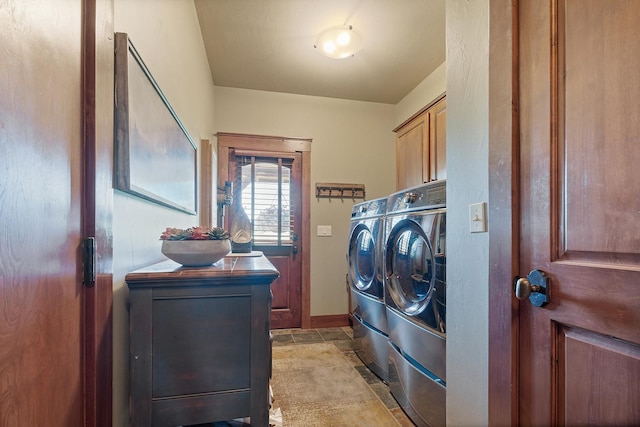 3 Antelope Ct, Clancy, MT 59634 - laundry room with washing machine and dryer, cabinet space, and light stone finish floors