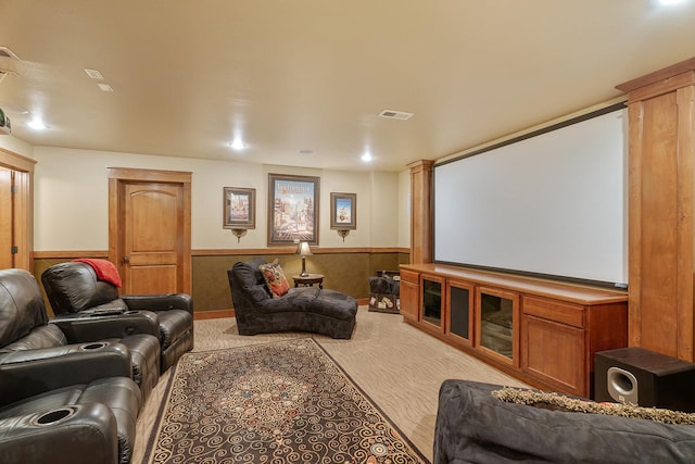 3 Antelope Ct, Clancy, MT 59634 - cinema room with decorative columns, a wainscoted wall, and carpet