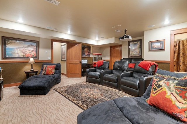 3 Antelope Ct, Clancy, MT 59634 - carpeted home theater room featuring recessed lighting