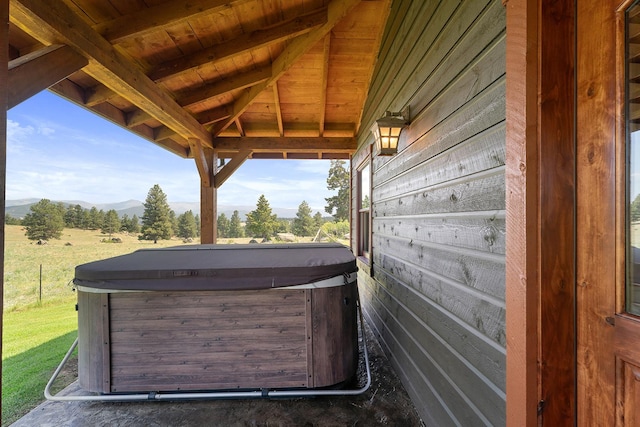 3 Antelope Ct, Clancy, MT 59634 - exterior view of a jacuzzi and a mountain backdrop