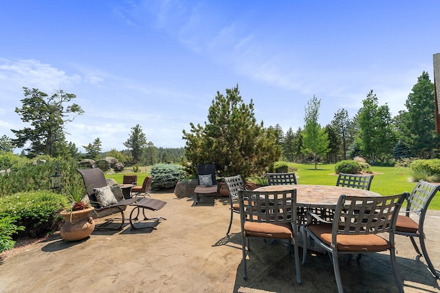 3 Antelope Ct, Clancy, MT 59634 - view of patio / terrace featuring outdoor dining area and view of scattered trees