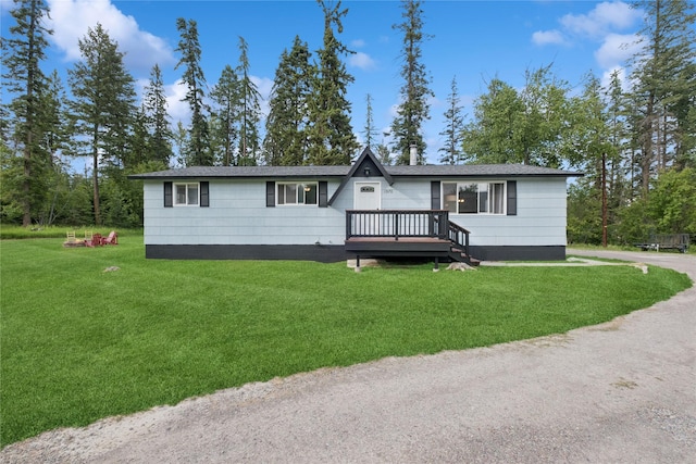 1970 Benchmark Ln, Whitefish, MT 59937 - view of front of house featuring a front yard and a shingled roof