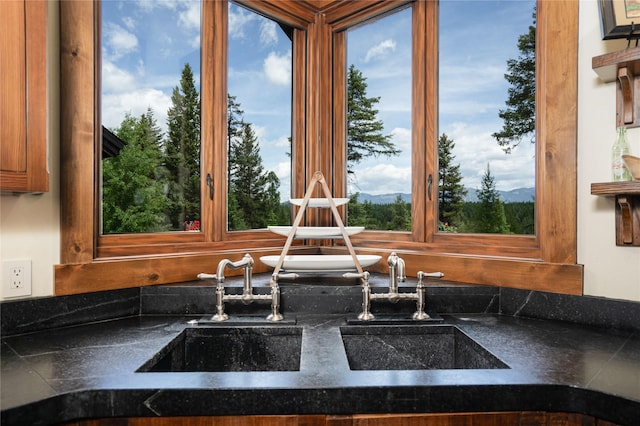 1263 Spencer Ridge Rd, Whitefish, MT 59937 - kitchen view of a sink and brown cabinets