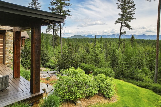 1263 Spencer Ridge Rd, Whitefish, MT 59937 - view of yard with a mountain view and a forest view