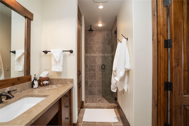 1263 Spencer Ridge Rd, Whitefish, MT 59937 - full bathroom featuring vanity, a shower stall, and tile patterned floors