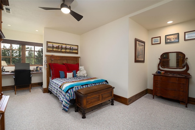1263 Spencer Ridge Rd, Whitefish, MT 59937 - bedroom featuring carpet floors, recessed lighting, and ceiling fan