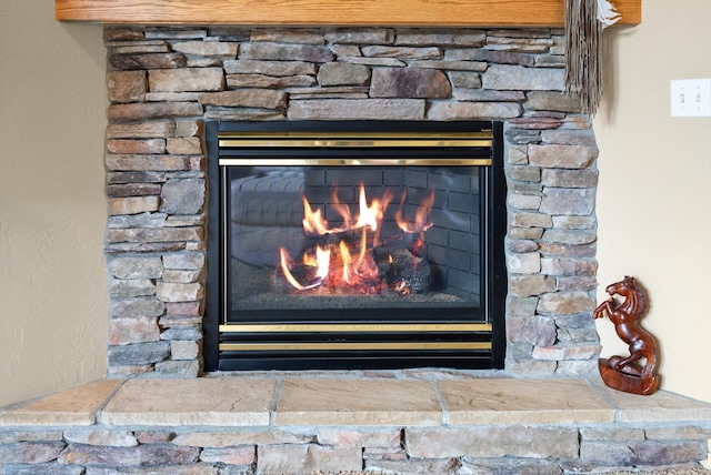 18 Buffalo Hill Cir, Kalispell, MT 59901 - detailed view of a stone fireplace