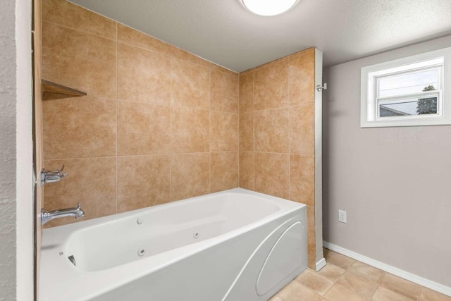 620 N 4th St, Hamilton, MT 59840 - full bath featuring a jetted tub, tile patterned flooring, and a textured ceiling