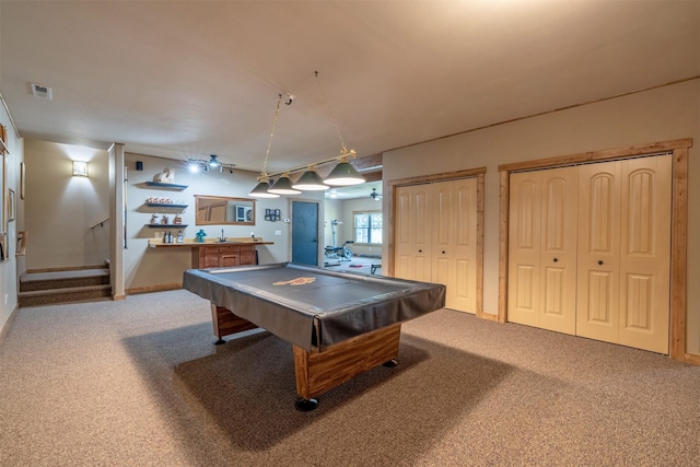 13 Crossfire Dr, Clancy, MT 59634 - rec room with carpet flooring, wet bar, and pool table