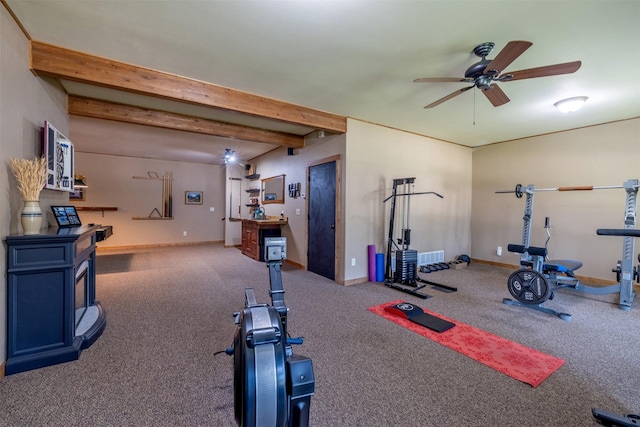 13 Crossfire Dr, Clancy, MT 59634 - workout area featuring ceiling fan and carpet floors