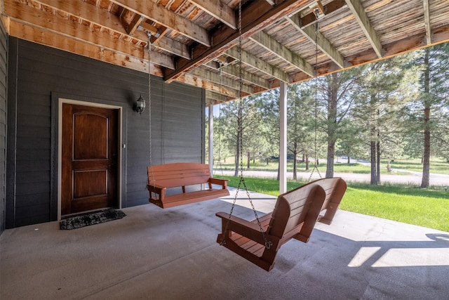 13 Crossfire Dr, Clancy, MT 59634 - view of patio / terrace featuring view of wooded area