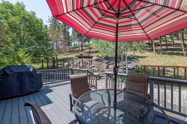 13 Crossfire Dr, Clancy, MT 59634 - wooden deck with outdoor dining space and grilling area