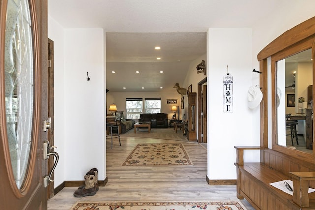 3979 Evenson Ln, Stevensville, MT 59870 - entryway featuring light wood-style flooring and recessed lighting
