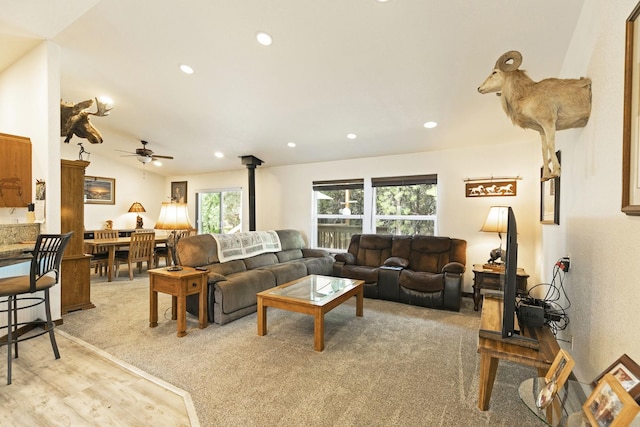 3979 Evenson Ln, Stevensville, MT 59870 - living area with recessed lighting, ceiling fan, and light wood-style floors