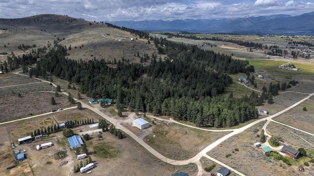3979 Evenson Ln, Stevensville, MT 59870 - aerial view of property and surrounding area with mountains