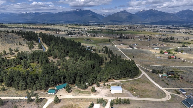3979 Evenson Ln, Stevensville, MT 59870 - aerial view of property and surrounding area with mountains