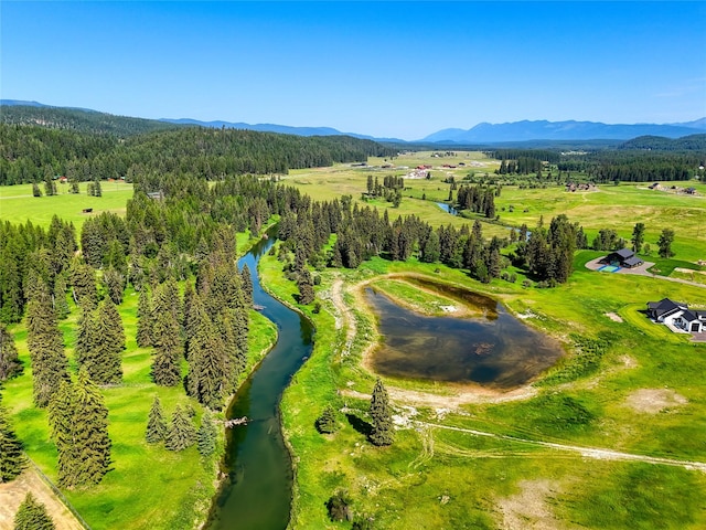 164 River Ranch Rd, Whitefish, MT 59937 - aerial view of a water and mountain view and a forest