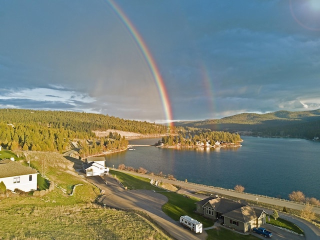 37 Roybals Way, Kalispell, MT 59901 - bird's eye view of a water and mountain view and a forest
