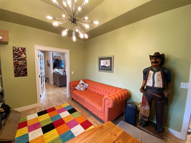 37 Roybals Way, Kalispell, MT 59901 - sitting room featuring a chandelier and wood finished floors