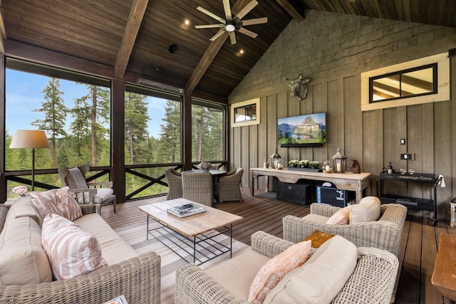 176 Whitefish Hills Loop, Whitefish, MT 59937 - sunroom / solarium featuring an outdoor living space and ceiling fan