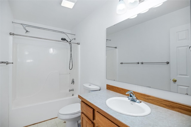 3477 Birkland Dr, Helena, MT 59602 - full bathroom featuring vanity, shower / washtub combination, and tile patterned floors