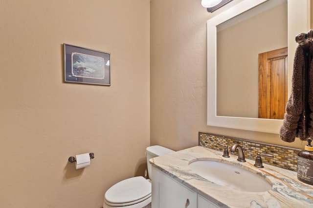 71 Cw Mitchell Ct, Marion, MT 59925 - half bath with vanity and tasteful backsplash