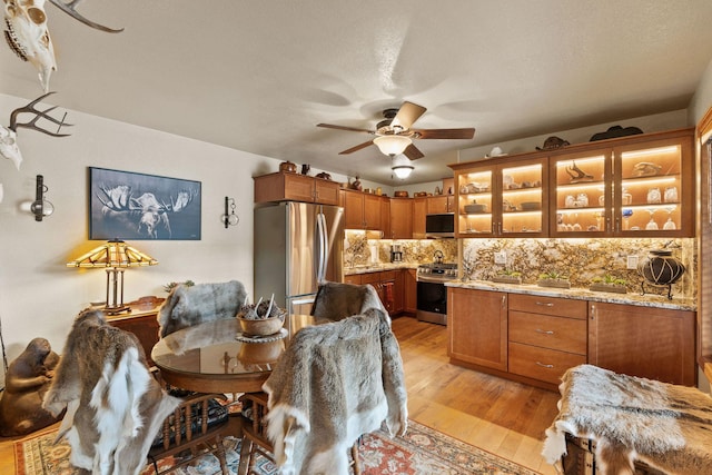 71 Cw Mitchell Ct, Marion, MT 59925 - dining space featuring a ceiling fan and light wood finished floors