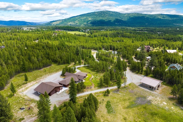 71 Cw Mitchell Ct, Marion, MT 59925 - bird's eye view of a heavily wooded area and mountains