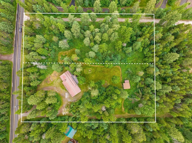 1255 Tamarack Ln, Columbia Falls, MT 59912 - aerial view of property and surrounding area featuring property parcel outlined