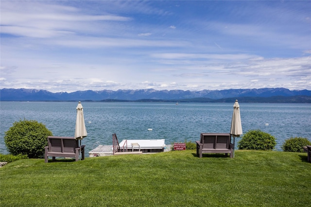 7175 US Highway 93 S, Lakeside, MT 59922 - water view featuring mountains and a dock