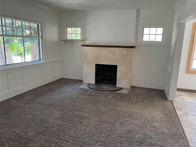 1717 2nd Ave N, Great Falls, MT 59401 - unfurnished living room with a tile fireplace
