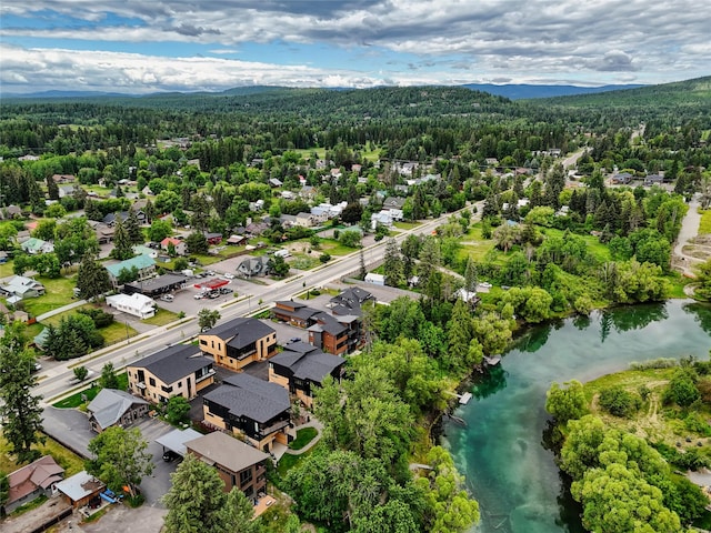 134 2nd St W Unit B, Whitefish, MT 59937 - aerial view of residential area with a heavily wooded area and a large body of water